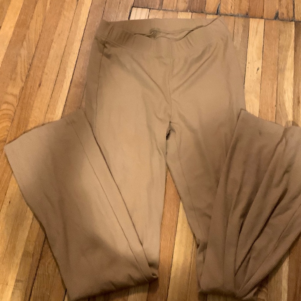 Tan flared leggings